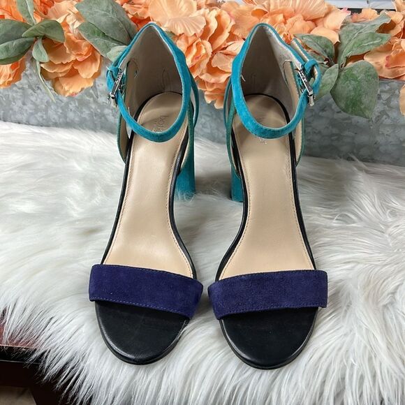 Botkier Gianna Colorblock Sandals Ultramarine Combo Size 9 - Picture 3 of 12